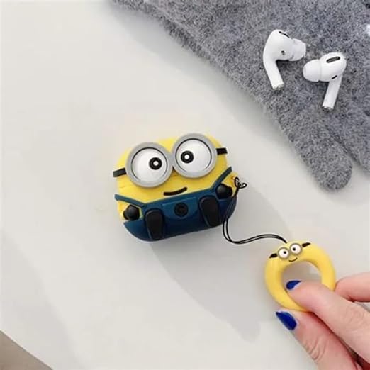 Minion AirPods Pro 2 Case with Keychain, Drop Protection, Protective Case, Supports Wireless Charging Cover for AirPods Pro