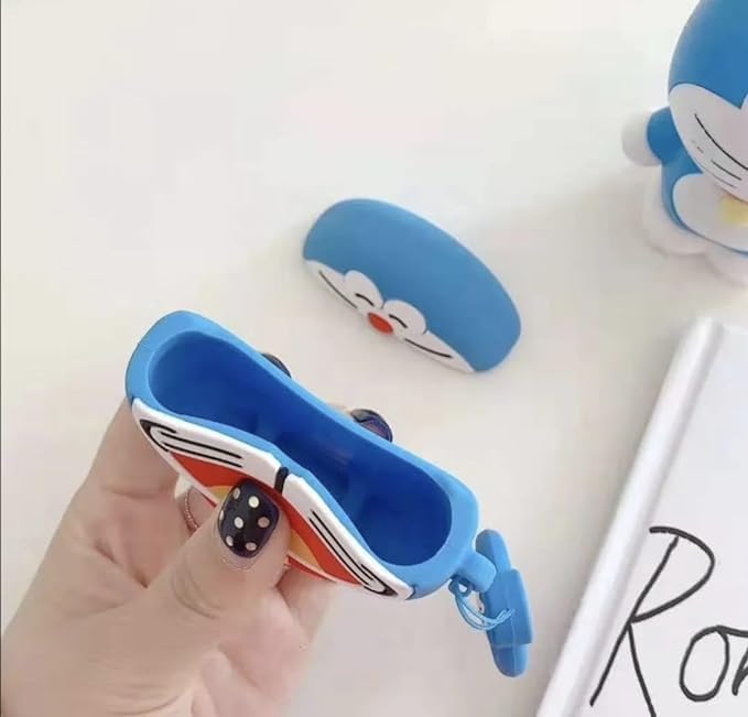 Doraemon AirPods Pro 2 Case with Keychain, Drop Protection, Protective Case, Supports Wireless Charging Cover for AirPods Pro 1st/2nd Generation