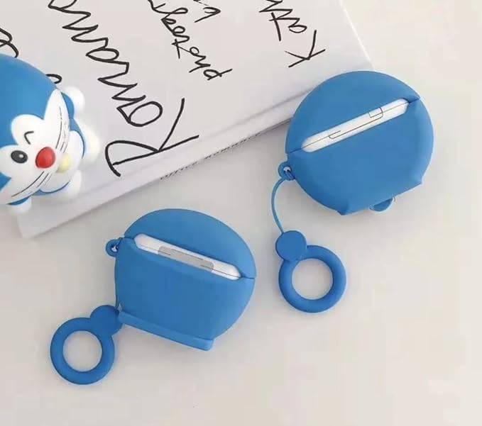 Doraemon AirPods Pro 2 Case with Keychain, Drop Protection, Protective Case, Supports Wireless Charging Cover for AirPods Pro 1st/2nd Generation