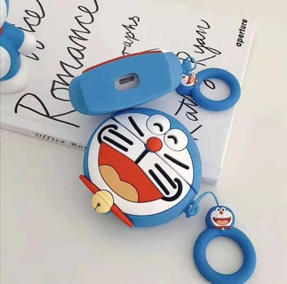 Doraemon AirPods Pro 2 Case with Keychain, Drop Protection, Protective Case, Supports Wireless Charging Cover for AirPods Pro 1st/2nd Generation
