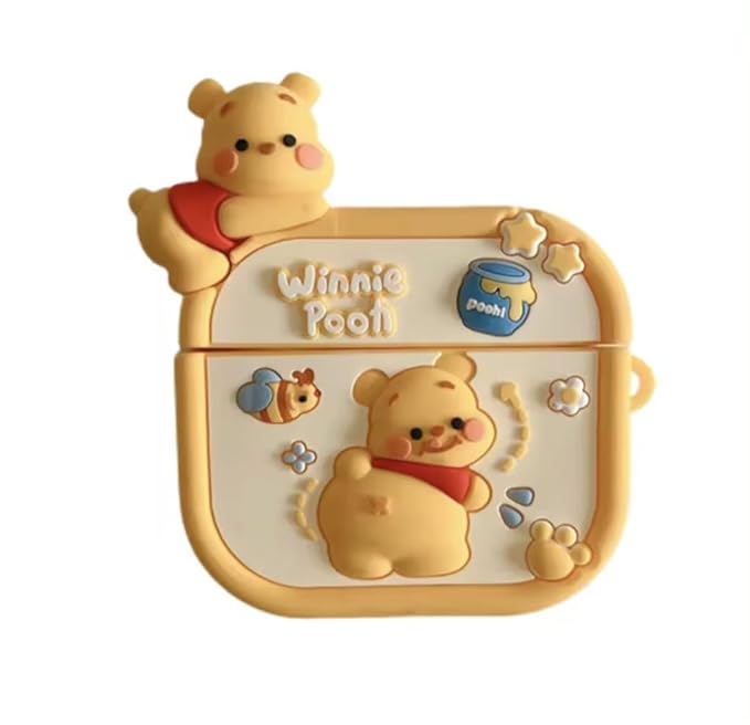 Winni Pooh AirPods Pro 2 Case with Keychain, Drop Protection, Protective Case, Supports Wireless Charging Cover for AirPods Pro 1st/2nd