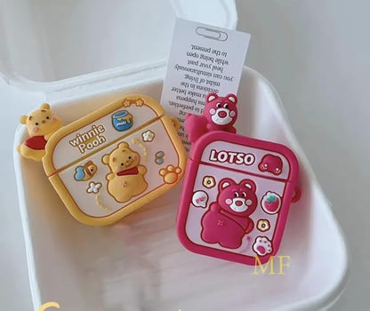 Winni Pooh AirPods Pro 2 Case with Keychain, Drop Protection, Protective Case, Supports Wireless Charging Cover for AirPods Pro 1st/2nd