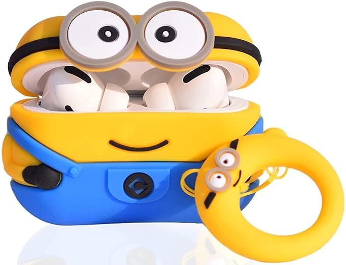 Minion AirPods Pro 2 Case with Keychain, Drop Protection, Protective Case, Supports Wireless Charging Cover for AirPods Pro